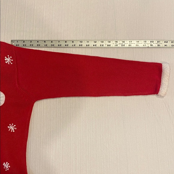 VTG Heirloom Collectibles Gorgeous Red Santa Christmas Zipped Cardigan - Picture 15 of 16